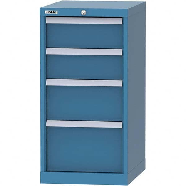 LISTA - 4 Drawer, 216 Compartment Bright Blue Steel Modular Storage Cabinet - Caliber Tooling