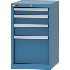 LISTA - 4 Drawer, 216 Compartment Bright Blue Steel Modular Storage Cabinet - Caliber Tooling