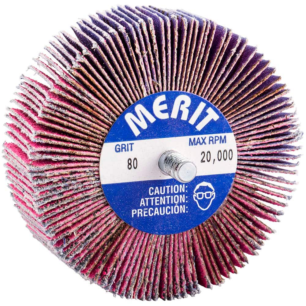 Merit Abrasives - 3 x 1" 80 Grit Ceramic Alumina Unmounted Flap Wheel - Caliber Tooling