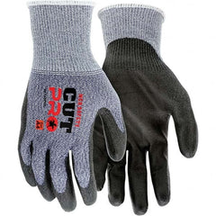 MCR Safety - Size L, ANSI Cut Lvl A4, Puncture Lvl 3, Polyurethane Coated Cut & Puncture Resistant Gloves - Caliber Tooling