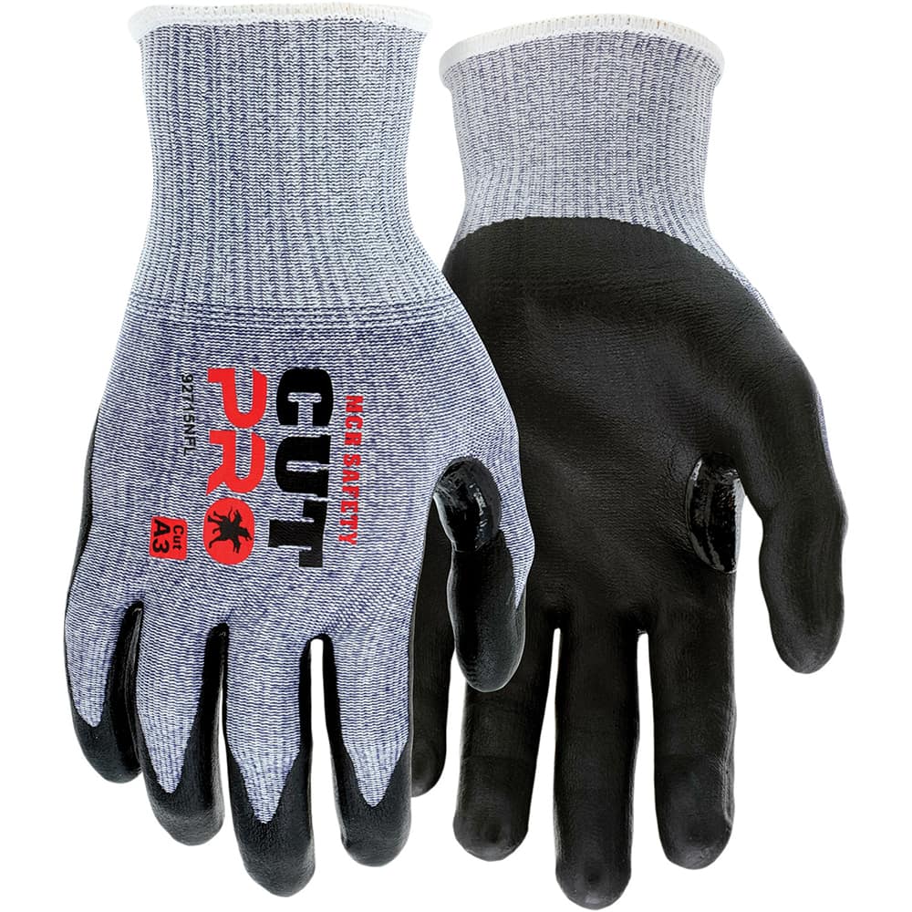 MCR Safety - Size L, ANSI Cut Lvl A3, Puncture Lvl 4, Abrasion Lvl 4, Nitrile Coated Cut & Puncture Resistant Gloves - Caliber Tooling