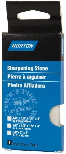 Norton - 4" Long x 2" Wide x 3/8" Thick, Novaculite Sharpening Stone - Rectangle, Ultra Fine Grade - Caliber Tooling