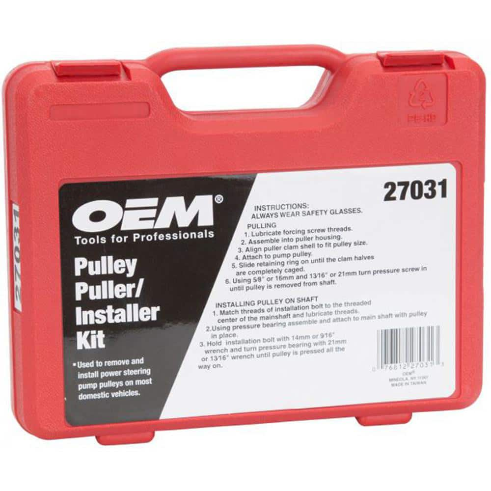 Automotive Hand Tools & Sets; For Use With: GM V6 Engines; Chrysler; Thompson; GM & VW Power Steering Pulleys with Saginaw; Ford C111 & C2 Pumps; Includes: (2) Screw; Molded Storage Carrying Case; Color: Black; Contents: (2) Screw; Molded Storage Carrying