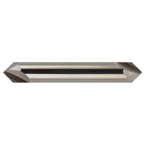 3/4″ × 3/4″ × 4″ STR / RHC Solid Carbide 2-Flute Double End Chamfer Tool - Bright - Exact Industrial Supply