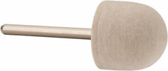 Value Collection - 3/4" Diam, 1/8" Shank Diam, Oval Shaped Mounted Bob - Hard Density, 3/4" Head Length, 2" Shank Length, Wool Felt - Caliber Tooling