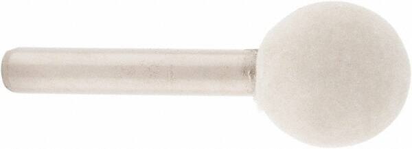 Value Collection - 3/4" Diam, 1/4" Shank Diam, Ball Shaped Mounted Bob - Rock Hard Density, 3/4" Head Length, 2" Shank Length, Wool Felt - Caliber Tooling