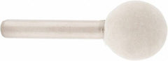 Value Collection - 3/4" Diam, 1/4" Shank Diam, Ball Shaped Mounted Bob - Rock Hard Density, 3/4" Head Length, 2" Shank Length, Wool Felt - Caliber Tooling