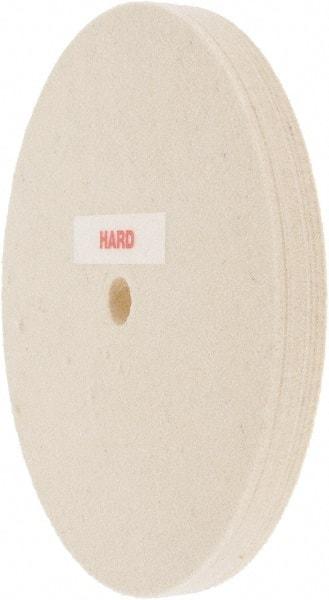 Value Collection - 6" Diam x 1/2" Thick Unmounted Buffing Wheel - 1 Ply, Polishing Wheel, 1/2" Arbor Hole, Hard Density - Caliber Tooling