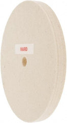 Value Collection - 6" Diam x 1/2" Thick Unmounted Buffing Wheel - 1 Ply, Polishing Wheel, 1/2" Arbor Hole, Hard Density - Caliber Tooling