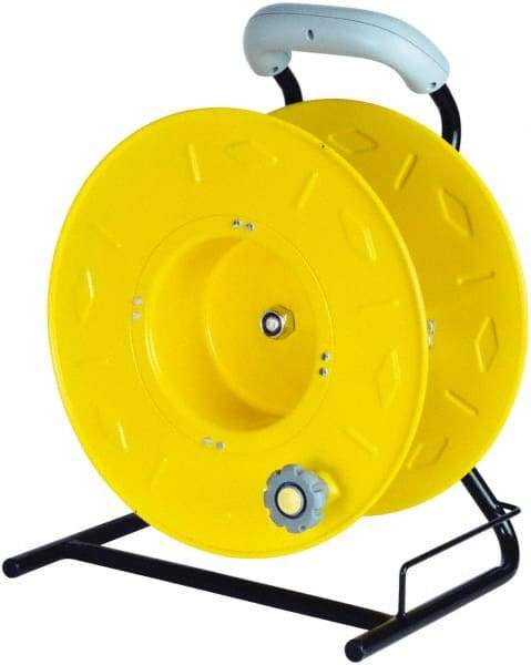 Value Collection - 12 AWG, 100' Cable Length, Cord & Cable Reel without Cable - 0 Outlets, NEMA 5-15R, 15 Amps, SO Cable, Yellow Reel - Caliber Tooling