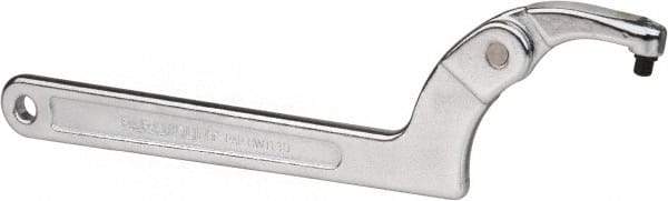 Paramount - 2" to 4-3/4" Capacity, Adjustable Pin Spanner Wrench - 11-3/8" OAL, 1/4" Hook Pin Height - Caliber Tooling