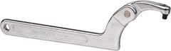 Paramount - 2" to 4-3/4" Capacity, Adjustable Pin Spanner Wrench - 11-3/8" OAL, 1/4" Hook Pin Height - Caliber Tooling