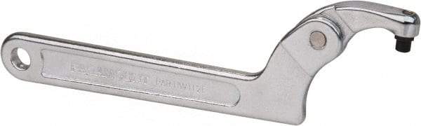 Paramount - 1-1/4" to 3" Capacity, Adjustable Pin Spanner Wrench - 8-1/8" OAL, 7/32" Hook Pin Height - Caliber Tooling