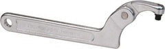 Paramount - 1-1/4" to 3" Capacity, Adjustable Pin Spanner Wrench - 8-1/8" OAL, 7/32" Hook Pin Height - Caliber Tooling