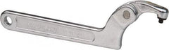 Paramount - 1-1/4" to 3" Capacity, Adjustable Pin Spanner Wrench - 8-1/8" OAL, 3/16" Hook Pin Height - Caliber Tooling