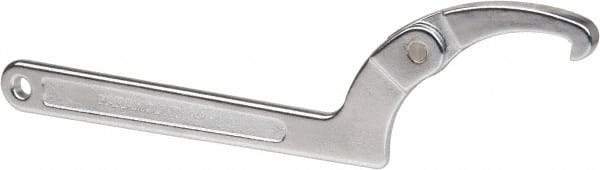 Paramount - 4-1/2" to 6-1/4" Capacity, Adjustable Pin Spanner Wrench - 12-1/8" OAL, 1/4" Hook Pin Height - Caliber Tooling