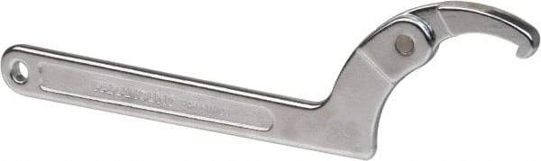 Paramount - 2" to 4-3/4" Capacity, Adjustable Pin Spanner Wrench - 11-3/8" OAL, 3/16" Hook Height - Caliber Tooling