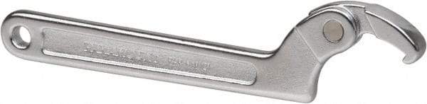 Paramount - 3/4" to 2" Capacity, Adjustable Pin Spanner Wrench - 6-3/8" OAL, 1/8" Hook Pin Height - Caliber Tooling