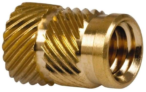 E-Z LOK - 5/16" Drill, 1/4 20 UNC, 0.341" Diam, Brass Headed Heat Installed Threaded Insert - 0.315" Hole, 0.341" OAL x 0.053" High, 3/8" Head Diam - Caliber Tooling