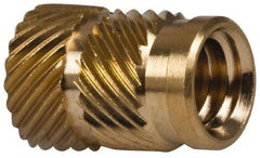 E-Z LOK - 5/16" Drill, 1/4 20 UNC, 0.341" Diam, Brass Unheaded Heat Installed Threaded Insert - 0.315" Hole, 1/2" OAL - Caliber Tooling