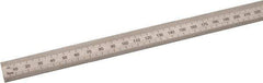 SPI - 36" Long, 0.5, 1mm Graduation, Flexible Steel Rule - Metric Graduation Style, 3/4" Wide, Silver, Satin Chrome Finish - Caliber Tooling