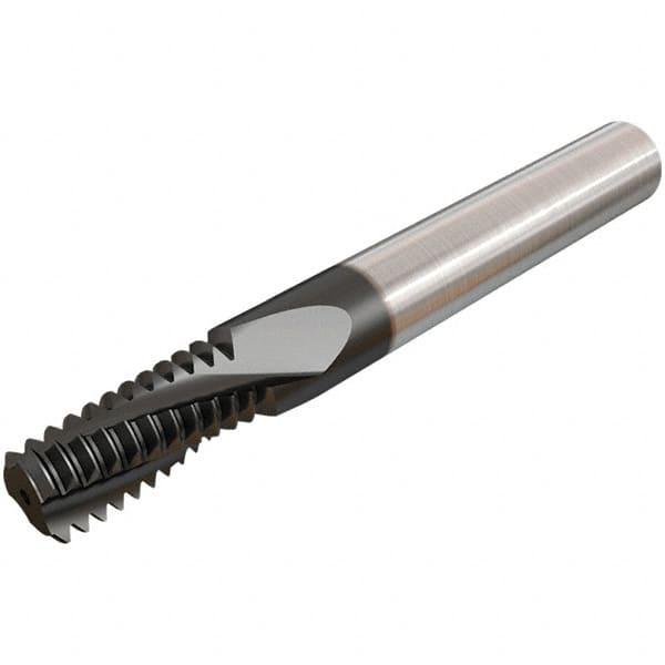 Iscar - M12x1.75 ISO, 0.3543" Cutting Diam, 3 Flute, Solid Carbide Helical Flute Thread Mill - Internal Thread, 28.9mm LOC, 73mm OAL, 10mm Shank Diam - Caliber Tooling