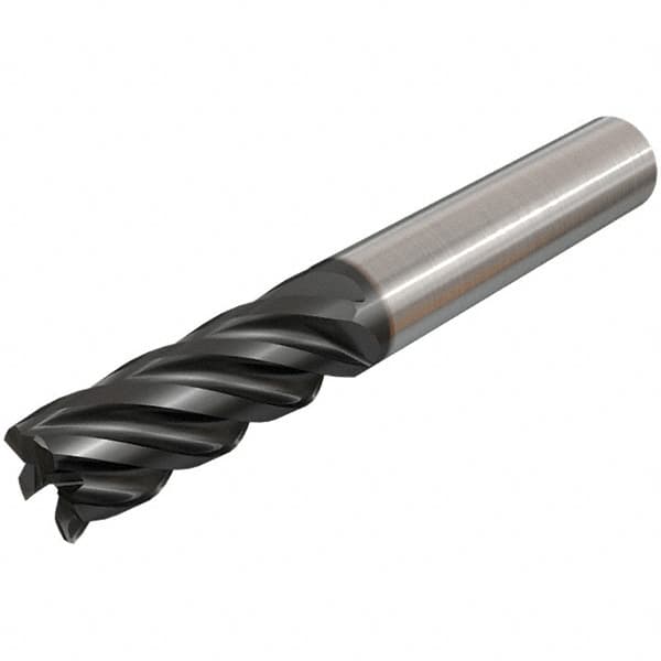 Iscar - 12mm, 5 Flute, Single End, Solid Carbide, Corner Chamfer End Mill - 83mm OAL, 38° Helix, Right Hand Flute, 30mm LOC, Right Hand Cut - Caliber Tooling