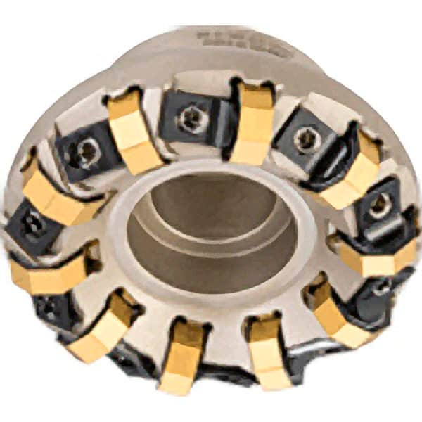 Iscar - 2.91" Cut Diam, 1" Arbor Hole, 0.138" Max Depth of Cut, 45° Indexable Chamfer & Angle Face Mill - 10 Inserts, ON.U 05\xB6S845 SN.U 13 Insert, Right Hand Cut, 10 Flutes, Series Helido - Caliber Tooling