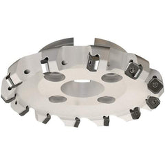 Iscar - 114.6mm Cut Diam, 32mm Arbor Hole, 7.15mm Max Depth of Cut, 45° Indexable Chamfer & Angle Face Mill - 11 Inserts, S845 SX.U 16.. Insert, Right Hand Cut, 11 Flutes, Through Coolant, Series Helido - Caliber Tooling