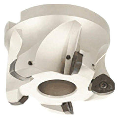 Iscar - 5 Inserts, 3.15" Cutter Diam, 0.079" Max Depth of Cut, Indexable High-Feed Face Mill - 1.26" Arbor Hole Diam, 0.567" Keyway Width, 1.969" High, FF FW Toolholder, FF WO.. Inserts, Series FeedMill - Caliber Tooling