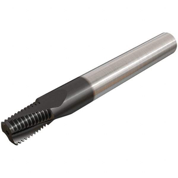 Iscar - 1/8-27 NPTF, 0.299" Cutting Diam, 3 Flute, Solid Carbide Helical Flute Thread Mill - Internal/External Thread, 0.43" LOC, 2-1/2" OAL, 5/16" Shank Diam - Exact Industrial Supply