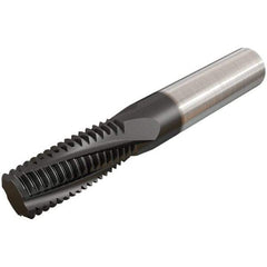 Iscar - G1/8-28 BSP, 0.3071" Cutting Diam, 3 Flute, Solid Carbide Helical Flute Thread Mill - Internal/External Thread, 14.1mm LOC, 64mm OAL, 8mm Shank Diam - Caliber Tooling