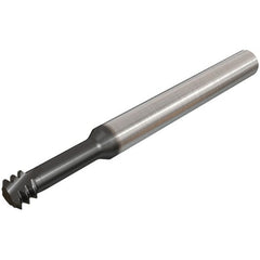 Iscar - #3-48 UNC, 0.075" Cutting Diam, 3 Flute, Solid Carbide Helical Flute Thread Mill - Internal Thread, 0.2" LOC, 2-1/2" OAL, 1/4" Shank Diam - Caliber Tooling