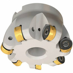 Iscar - 66mm Cut Diam, 12mm Max Depth, 27mm Arbor Hole, 6 Inserts, H400 RNHU Insert Style, Indexable Copy Face Mill - H400 FR-16 Cutter Style, 50mm High, Through Coolant, Series Helido - Caliber Tooling