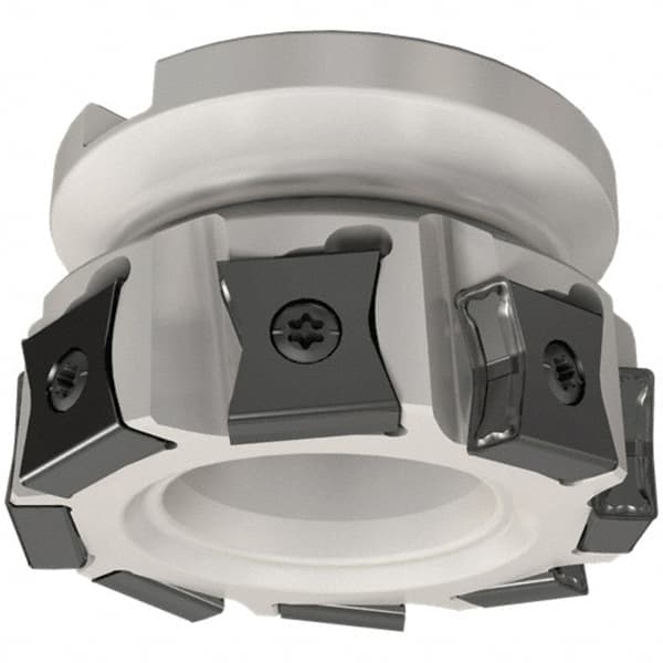 Iscar - 8 Inserts, 100mm Cut Diam, 32mm Arbor Diam, 14mm Max Depth of Cut, Indexable Square-Shoulder Face Mill - 0/90° Lead Angle, 50mm High, LN.. 15.. Insert Compatibility, Series TangMill - Caliber Tooling