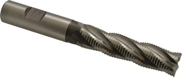 Hertel - 16mm Diam, Fine Pitch, 63mm LOC, 4 Flute Cobalt Roughing Square End Mill - Uncoated, 123mm OAL, 16mm Shank Diam, Single End, Centercutting, 30° Helix - Caliber Tooling