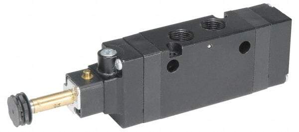 Parker - 3/8" NPT Port, Single Solenoid, 2 Position, Valveless Coil, Aluminum Solenoid Valve - Normally Open Through Ports 1 & 2, 145 Max PSI, Buna-N Seal - Caliber Tooling