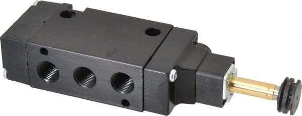 Parker - 1/4" NPT Port, Single Solenoid, 2 Position Valveless Coil, Aluminum Solenoid Valve - Normally Open Through Ports 1 & 2, 145 Max PSI, Buna-N Seal - Caliber Tooling