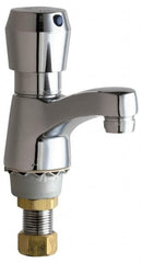 Chicago Faucets - Round Handle, Deck Mounted Bathroom Faucet - One Handle, No Drain, Standard Spout - Caliber Tooling