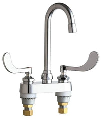 Chicago Faucets - Wrist Blade Handle, Deck Mounted Bathroom Faucet - Two Handle, Educational and Healthcare Drain, Gooseneck Spout - Caliber Tooling