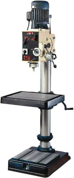 Jet - 10" Swing, Geared Head Drill & Tap Press - 12 Speed, 2 hp, Three Phase - Caliber Tooling