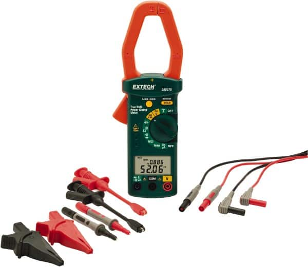 Extech - 4 Piece, Clamp Meter Test Kit - 600 Volt Max, LCD Display - Caliber Tooling