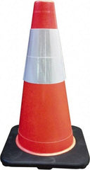 PRO-SAFE - 18" High, Orange Traffic Cone with Base - 12" Base Width, 3 Lb, PVC - Caliber Tooling