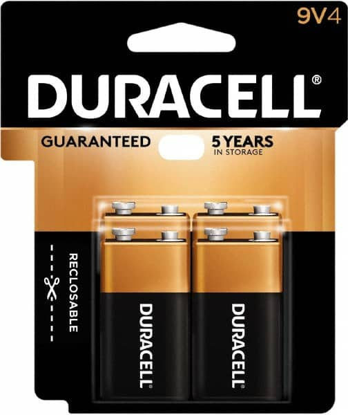 Duracell - Size 9V, Alkaline, 4 Pack, Standard Battery - 9 Volts, Snap Terminal - Caliber Tooling