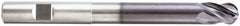 Niagara Cutter - 1/2", 4 Flute, Single End, Solid Carbide, 0.03" Corner Radius End Mill - 4" OAL, Right Hand Flute, 5/8" LOC, Right Hand Cut, 2-1/8" Extended Reach - Caliber Tooling