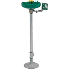 Haws - 15" Wide x 38" High, Pedestal Mount, Plastic Bowl, Eye & Face Wash Station - 11" Inlet, 3.7 GPM Flow Rate - Caliber Tooling