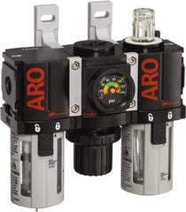 ARO/Ingersoll-Rand - 1/4" NPT Port Miniature 3 Piece Filter-Regulator-Lubricator FRL Unit - Polycarbonate Bowl, 46 SCFM, 150 Max psi, 5" High x 4.724" Long, Manual Drain - Caliber Tooling