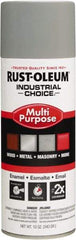 Rust-Oleum - ANSI 61 Light Gray, Gloss, Enamel Spray Paint - 15 to 25 Sq Ft per Can, 12 oz Container, Use on Multipurpose - Caliber Tooling