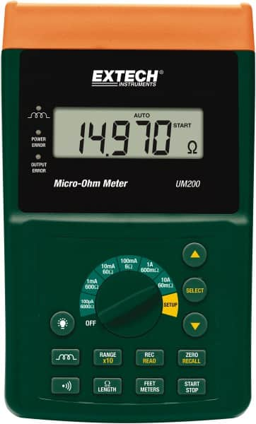 Extech - Digital LCD Display, 600 Megohm Electrical Insulation Resistance Tester & Megohmmeter - Powered by 11.1V Battery & Rechargeable Li-Polymer Battery - Caliber Tooling