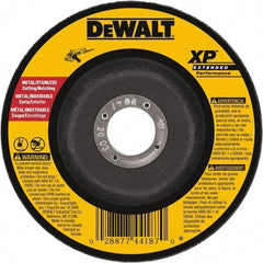 DeWALT - 24 Grit, 9" Wheel Diam, 3/32" Wheel Thickness, Type 27 Depressed Center Wheel - Zirconia Alumina, Resinoid Bond, 6,600 Max RPM - Caliber Tooling